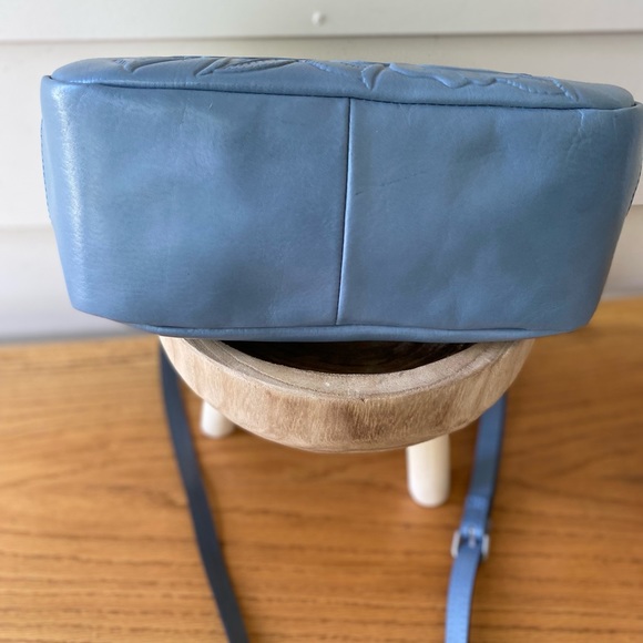 Authentic Patricia Nash Canisi Rose Tooled Leather Framed Satchel Crossbody Bag - Picture 5 of 15